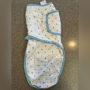 Blue and White Starry Baby Swaddle - Muslin